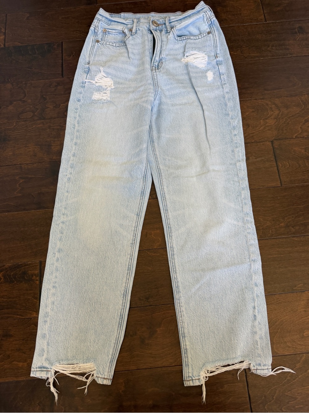 American Eagle Outfitters Light Blue Distressed Straight Jeans